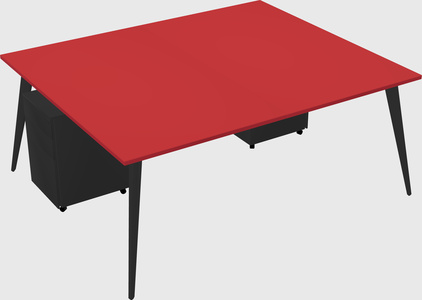 Shared rectangular office desk system