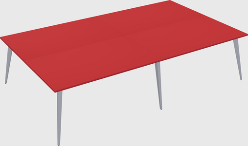 Shared rectangular office desk system