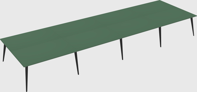 Shared rectangular office desk system