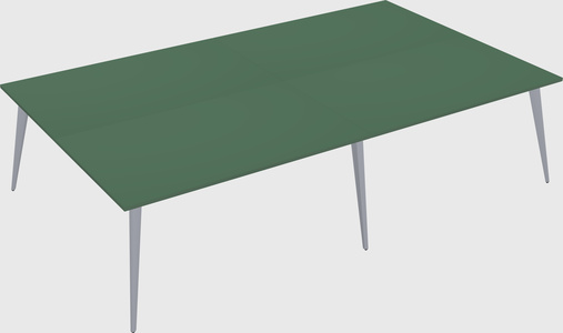 Shared rectangular office desk system