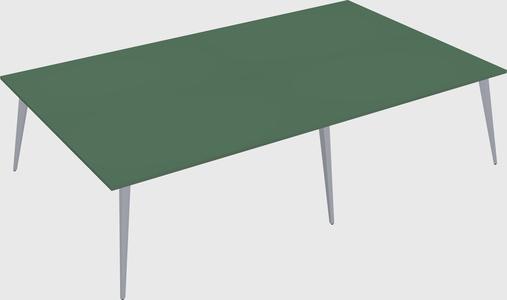 Shared rectangular office desk system