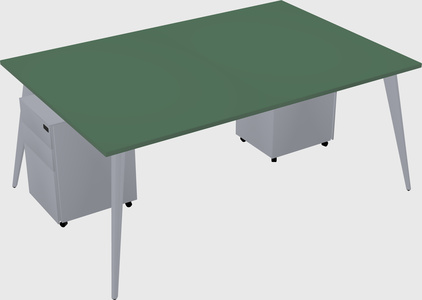 Shared rectangular office desk system