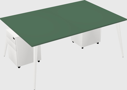 Shared rectangular office desk system