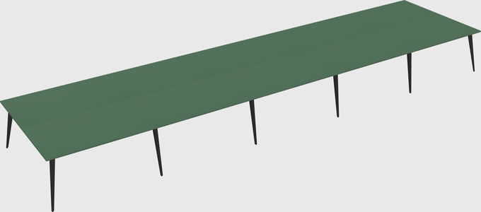 Shared rectangular office desk system