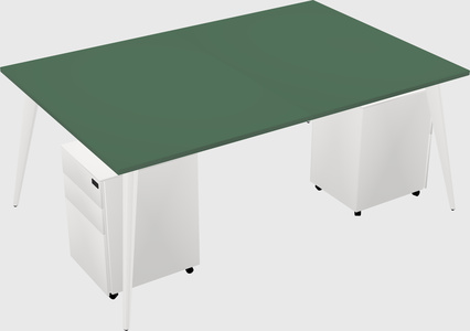 Shared rectangular office desk system