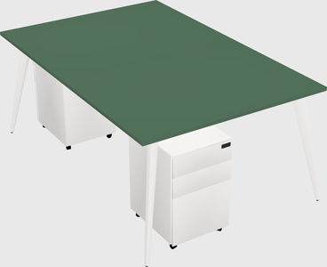 Shared rectangular office desk system