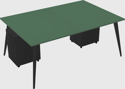 Shared rectangular office desk system
