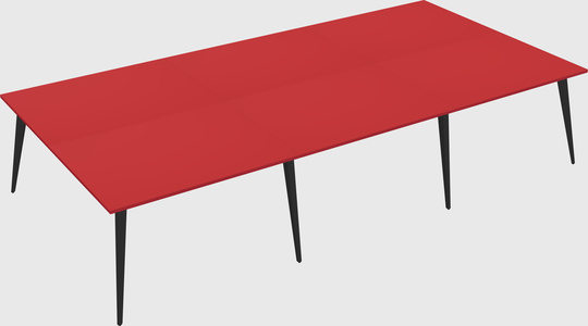 Shared rectangular office desk system
