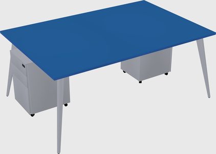Shared rectangular office desk system