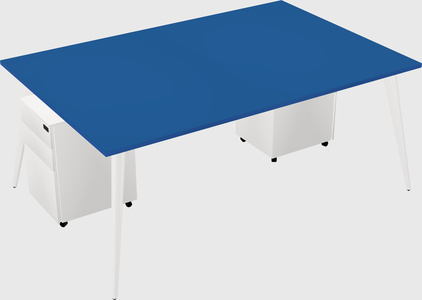Shared rectangular office desk system