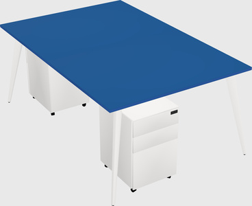 Shared rectangular office desk system