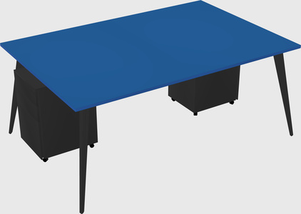 Shared rectangular office desk system