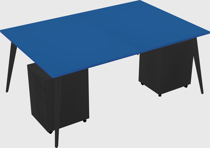 Shared rectangular office desk system