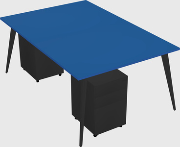 Shared rectangular office desk system