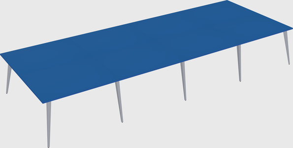 Shared rectangular office desk system