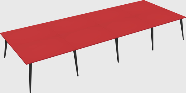 Shared rectangular office desk system