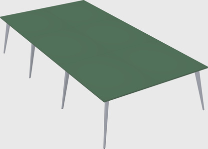 Shared rectangular office desk system