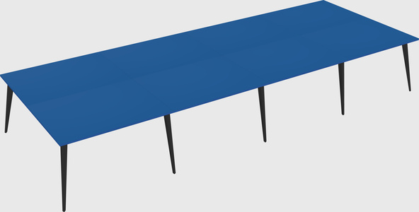 Shared rectangular office desk system