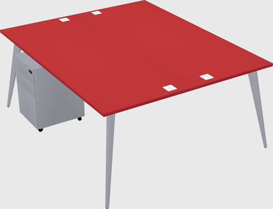 Shared rectangular office desk system
