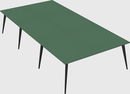 Shared rectangular office desk system
