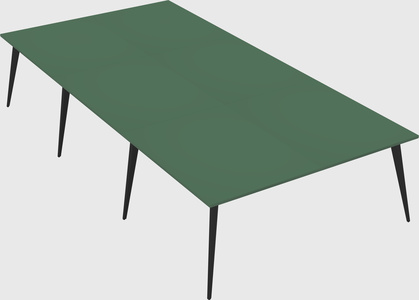Shared rectangular office desk system