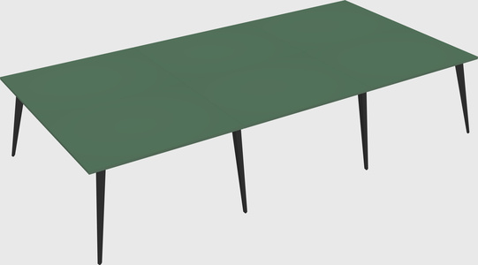 Shared rectangular office desk system