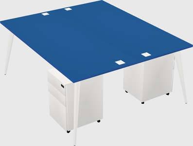 Shared rectangular office desk system