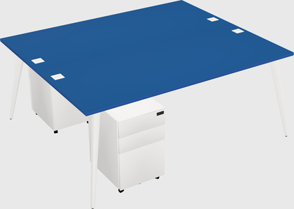 Shared rectangular office desk system