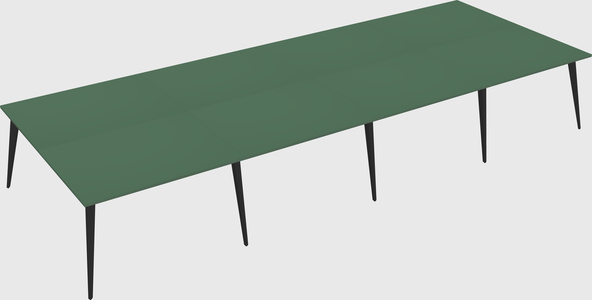Shared rectangular office desk system