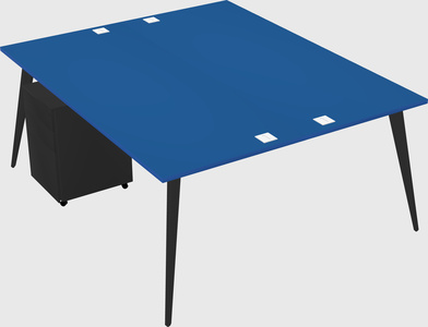 Shared rectangular office desk system