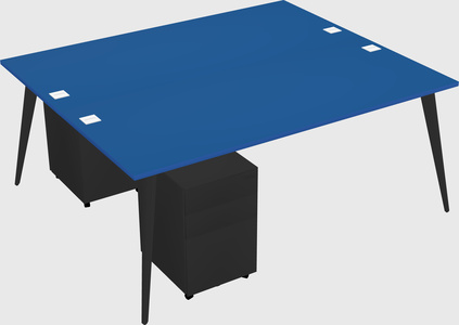 Shared rectangular office desk system