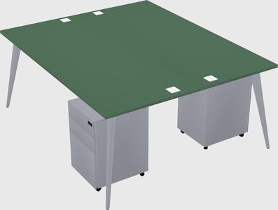 Shared rectangular office desk system