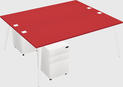 Shared rectangular office desk system