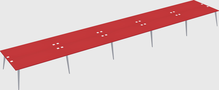 Shared rectangular office desk system