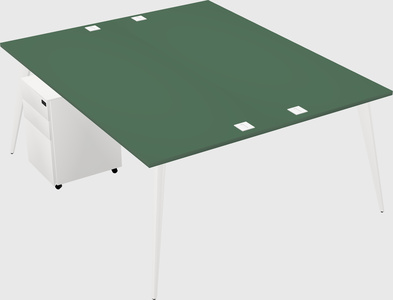 Shared rectangular office desk system