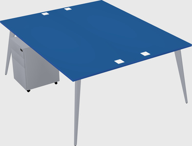 Shared rectangular office desk system