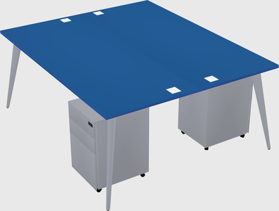 Shared rectangular office desk system