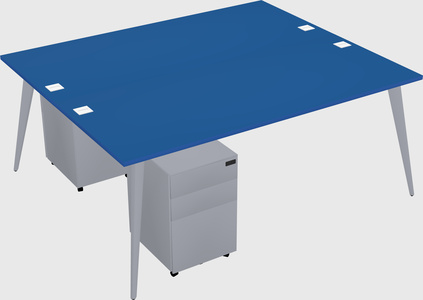 Shared rectangular office desk system