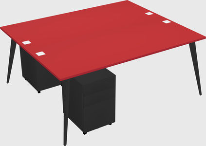Shared rectangular office desk system