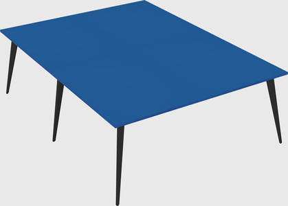 Shared rectangular office desk system