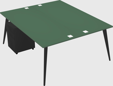 Shared rectangular office desk system