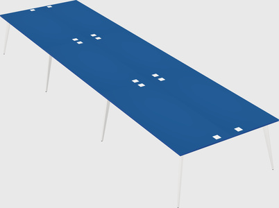 Shared rectangular office desk system