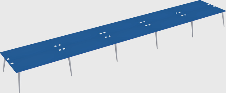 Shared rectangular office desk system