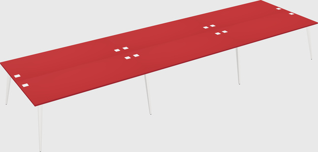 Shared rectangular office desk system
