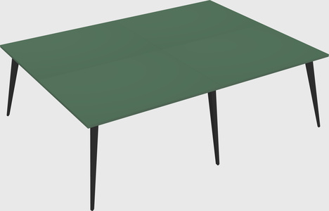 Shared rectangular office desk system