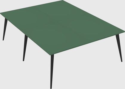 Shared rectangular office desk system
