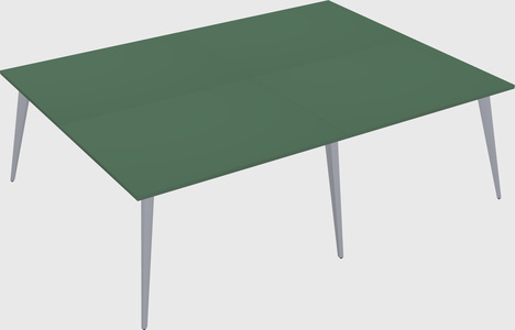 Shared rectangular office desk system