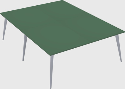 Shared rectangular office desk system