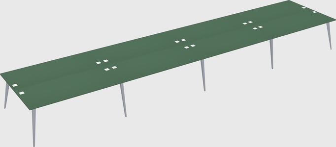 Shared rectangular office desk system