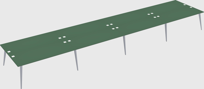 Shared rectangular office desk system
